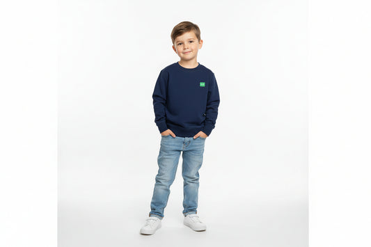 Sweat-shirt col rond enfant LOGO VERT