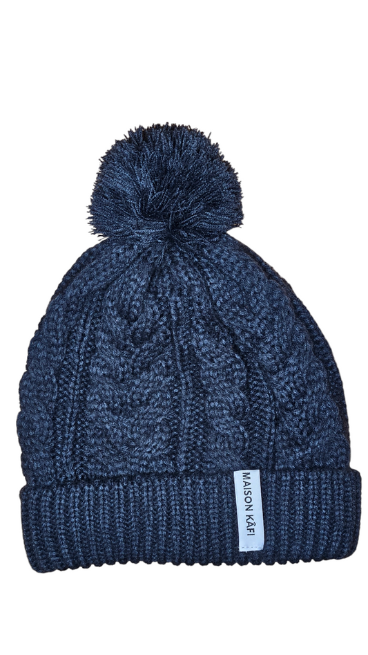 Bonnet torsadée pompon