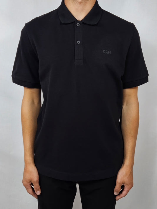 Polo unisexe uni logo relief