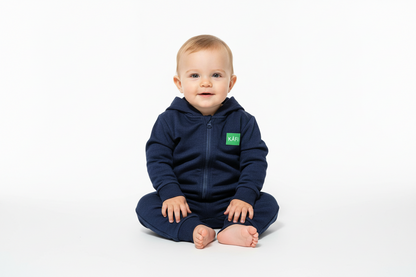 Sweat-shirt zippé à capuche bébé LOGO VERT