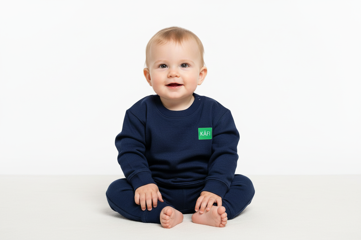 Sweat-shirt à col rond bébé LOGO VERT