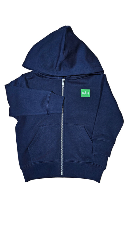 Sweat-shirt à capuche zippé enfant LOGO VERT