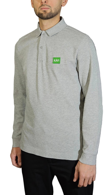 Polo à manche longue unisexe LOGO VERT