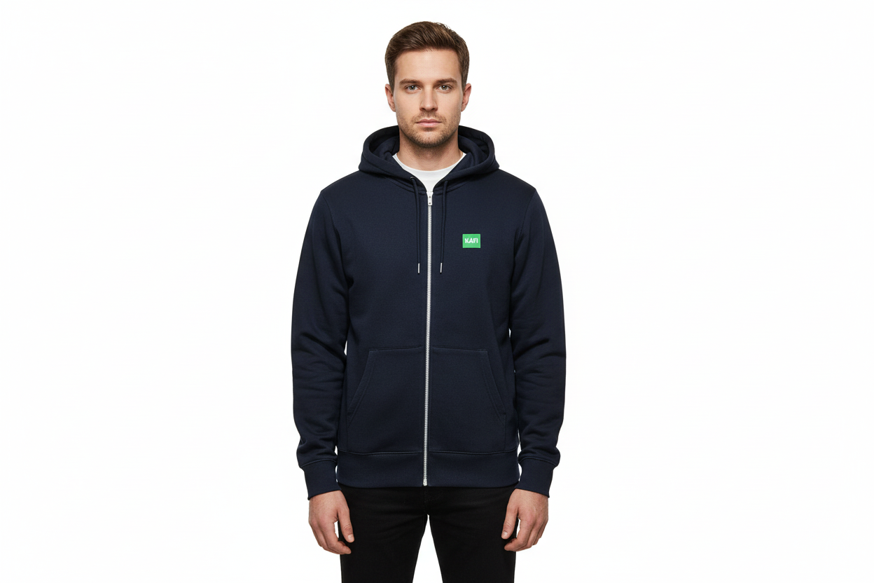 Sweat-shirt à capuche zippés unisexe LOGO VERT