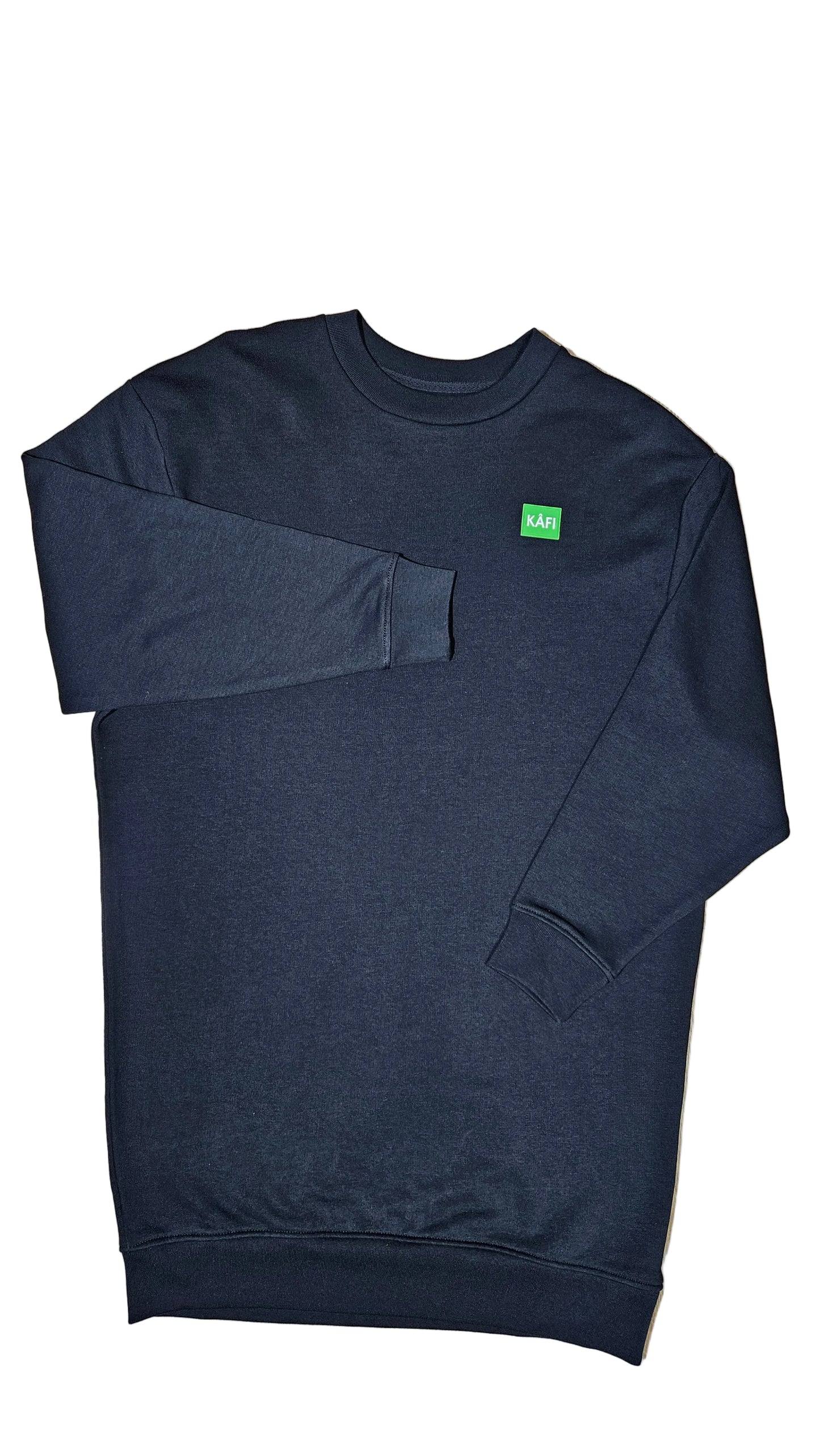Robe sweat à col rond LOGO VERT