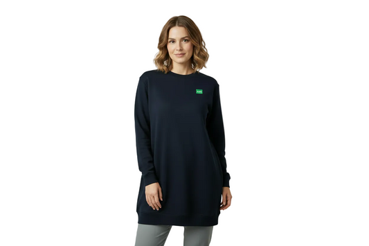 Robe sweat à col rond LOGO VERT