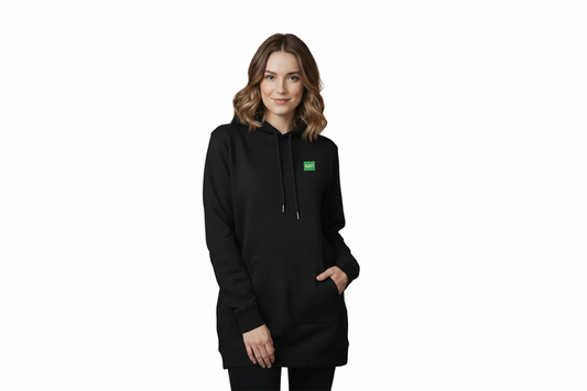 Robe sweat-shirt à capuche femme LOGO VERT