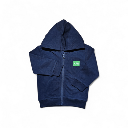 Sweat-shirt zippé à capuche bébé LOGO VERT